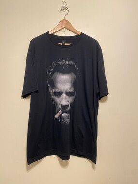 GILDAN Black Graphic Men’s Tee with Photoreal Face Print. Size XL New